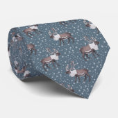 青のカリブーのトナカイの雪片 ネクタイ (ロール)