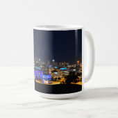 青のカンザスシティ連合場所 コーヒーマグカップ (正面右)