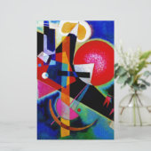 青のカンディンスキー抽象絵画 便箋 (スタンド正面)