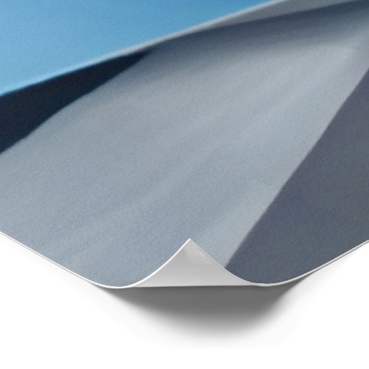 青のガラスの花瓶の白いヒヤシンス ポスター (角)