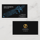 青のギタリストの音楽の先生のモチーフ 名刺 (正面/裏面)