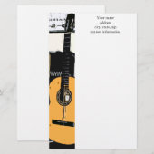 青のギターの文房具 便箋 (正面/裏面)