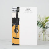 青のギターの文房具 便箋 (スタンド正面)