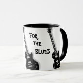 青のギターの陶磁器のマグの気分 マグカップ (正面右)