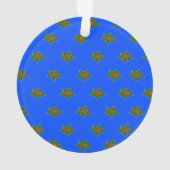 青のクリスマスホリーの装飾模様 オーナメント (裏面)