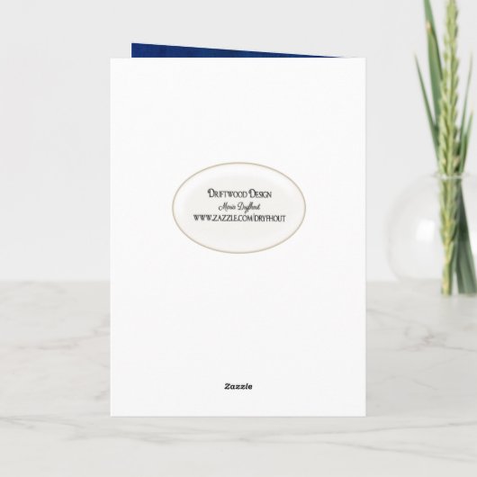 青のクリスマス家族の引用文 シーズンカード (裏面)