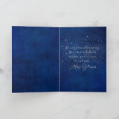 青のクリスマス家族の引用文 シーズンカード (内部)