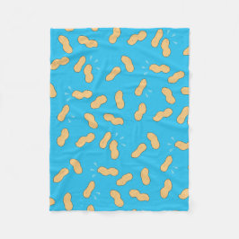 青のグラウンドナッツピーナッツ健康スナックパターン フリースブランケット