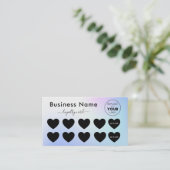 青のグラデーションあなたのロゴ割引を追加ミニマルガーリー ロイヤリティカード (スタンド正面)