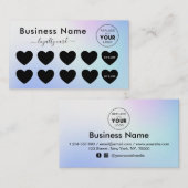 青のグラデーションあなたのロゴ割引を追加ミニマルガーリー ロイヤリティカード (正面/裏面)