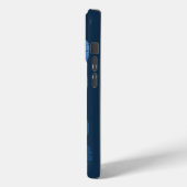 青のグラデーションの中のミニマリスト アートの波, l'océan Case-Mate iPhoneケース (裏面 / 左)