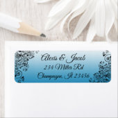 青のグラデーションスエレガントクリプト戻りラベル ラベル (インサイチュ)