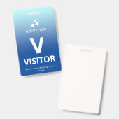 青のグラデーションロゴのビジターの追加 バッジ (表裏)