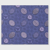 青のケルト族犬、馬および鳥 ラッピングペーパー (フラット)