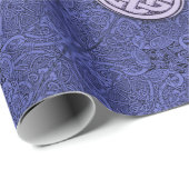 青のケルト族犬、馬および鳥 ラッピングペーパー (ロールコーナー)