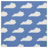 青のケンタッキーの州パターン白 ファブリック (見本)