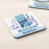 青のコルクのコースターを通って働くこと コースター (左側)