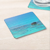 青のコースターの~の海 スクエアペーパーコースター (アングル)