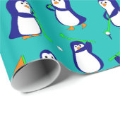 青のゴルフをするペンギン ラッピングペーパー (ロールコーナー)