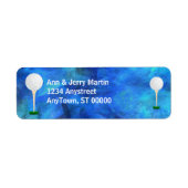 青のゴルファー用住所 シールゴルフボール ラベル (正面)