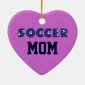 青のサッカーのお母さん セラミックオーナメント (裏面)