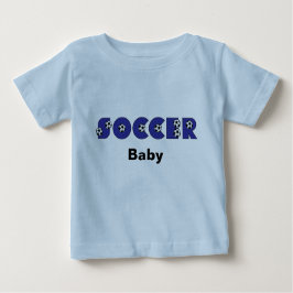 青のサッカーのベビー ベビーTシャツ