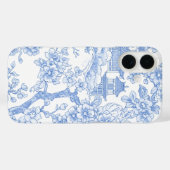 青のシノワズリー・トワル ドラゴン 桜 Case-Mate iPhoneケース (裏面 (横))