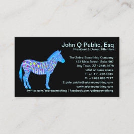 青のシマウマの点のストライプはおもしろいを全く設計します 名刺