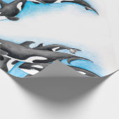 青のシャチ ラッピングペーパー (角)