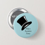 青のシルクハット 缶バッジ (正面&裏面)