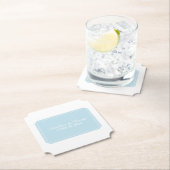 青のシンプルでエレガントな結婚式 ペーパーコースター (インサイチュ)