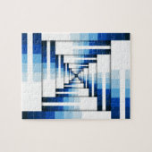 青のジオメトリ画層 ジグソーパズル (横)