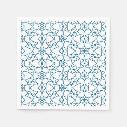 青のジオメトリ スタンダードカクテルナプキン (正面)