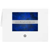 青のステンドグラスのテーブルの数によって折られるカード (裏面横)