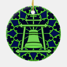 青のステンドグラスのRaincrossの緑またはデザイン セラミックオーナメント