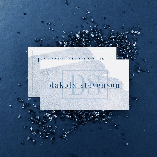 青のスプラッシュ | クラシックAzure Water color Monogram 名刺