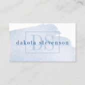 青のスプラッシュ | クラシックAzure Water color Monogram 名刺 (正面)