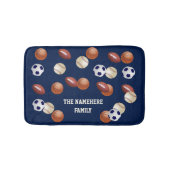 青のスポーツまたは色の選択パーソナライズされた バスマット (正面)