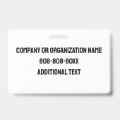 青のセキュリティとカスタムロゴID バッジ (裏面)