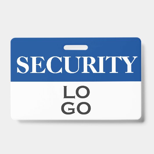 青のセキュリティとカスタムロゴID バッジ (正面)