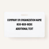 青のセキュリティとカスタムロゴID バッジ (裏面)