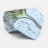 青のタイのイチョウの葉 ネクタイ (ロール)