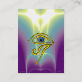 青のタリスマン、紫の紫の紫の白のピンクの黄色 名刺 (裏面)