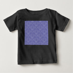 青のダマスク ベビーTシャツ