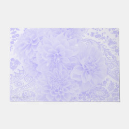 青のダリア ドアマット