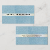 青のテクスお洒落チャ 名刺 (正面/裏面)