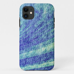 青のテクスグランジチャ壁の背景 iPhone 11 ケース