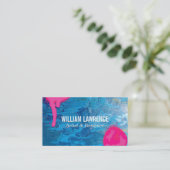 青のテクスチ絵を描ャ | スプレー絵を描 名刺 (スタンド正面)