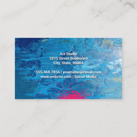 青のテクスチ絵を描ャ | スプレー絵を描 名刺 (裏面)