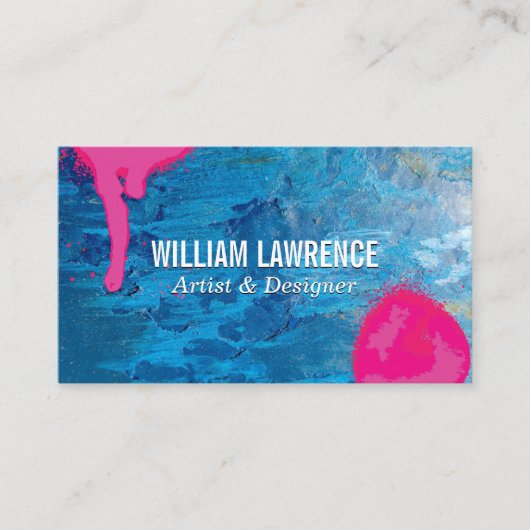 青のテクスチ絵を描ャ | スプレー絵を描 名刺 (正面)